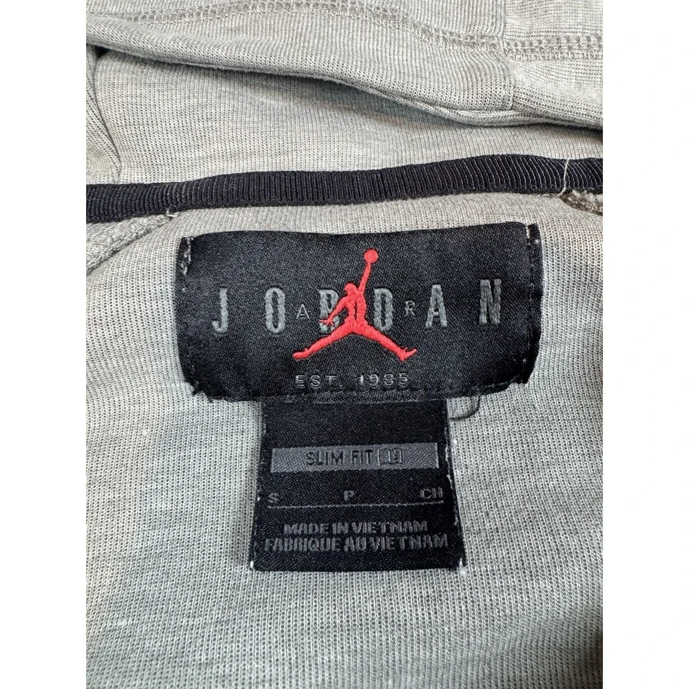 Jordan Dri-FIT‎ Hoodie Mens 2XL Gray Slim Fit Full Zip Jumpman Sweatshirt